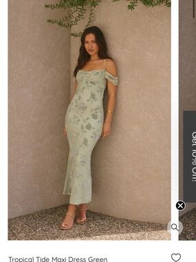 Tropical Tide Green Floral Maxi Dress — Off-Shoulder Slip Style